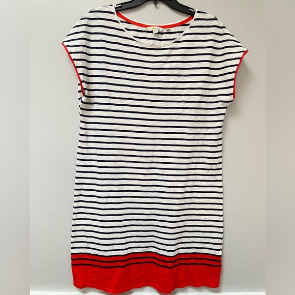 Boden Paulina Jersey Dress Red Pop Colorblock 10R - Picture 2 of 7